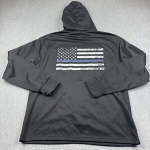 Rothco Hoodie Mens Large Black Concealed Carry Thin Blue Line US‎ Flag Pullover